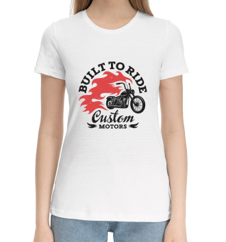 Женская Хлопковая футболка CUSTOM MOTORS