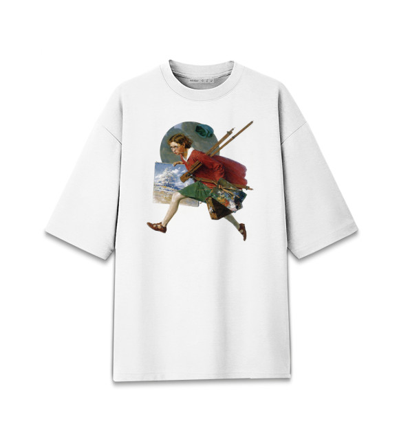 Мужская Хлопковая футболка оверсайз Муки творчества
