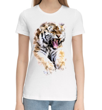 Женская Хлопковая футболка Уссурийский тигр