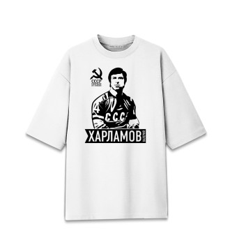 Мужская Хлопковая футболка оверсайз Валерий Харламов