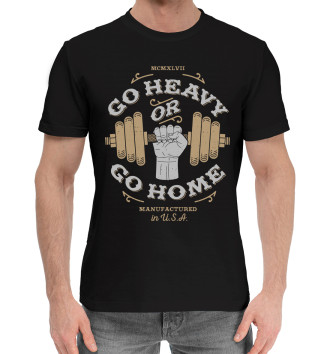 Мужская Хлопковая футболка Go heavy or go home