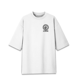 Мужская Хлопковая футболка оверсайз Велес (Лес храм)