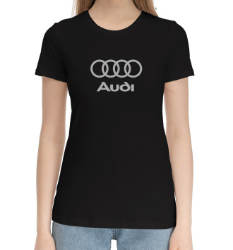 Женская Хлопковая футболка Audi