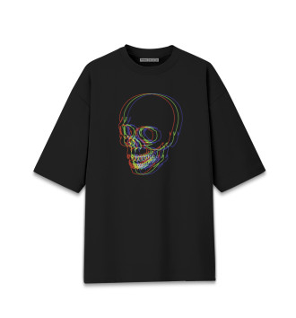 Хлопковая футболка оверсайз Neon skull