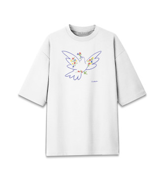 Мужская Хлопковая футболка оверсайз Пабло Пикассо Голубь Мира