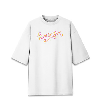 Женская Хлопковая футболка оверсайз Feminism