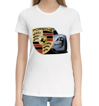 Женская Хлопковая футболка Porsche