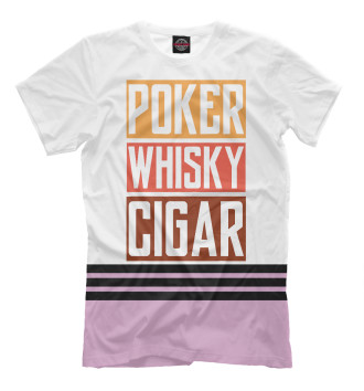 Мужская Футболка Poker Whisky Cigar