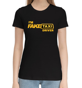 Женская Хлопковая футболка Fake taxi