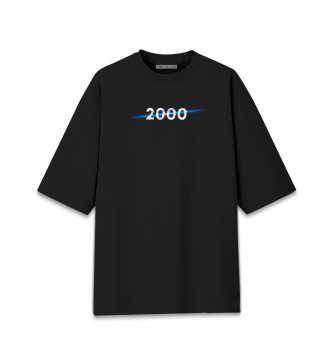 Хлопковая футболка оверсайз Год рождения 2000