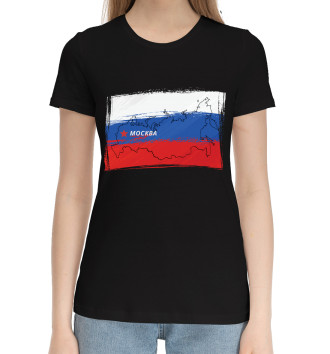 Женская Хлопковая футболка Россия моя