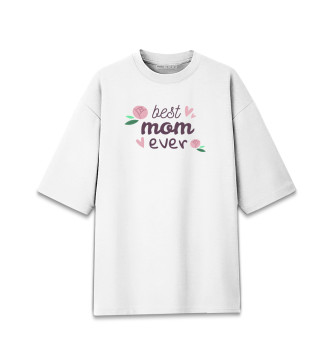 Хлопковая футболка оверсайз Best mom ever