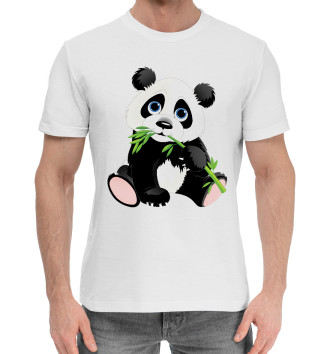 Мужская Хлопковая футболка Прикольный Панда
