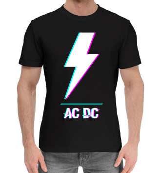 Мужская Хлопковая футболка AC DC Glitch Rock