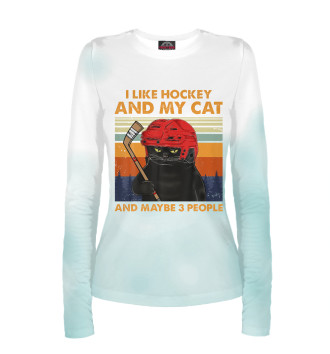 Лонгслив I Like Hockey My Cat