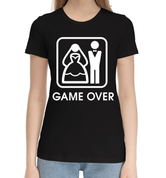 Женская Хлопковая футболка Game over