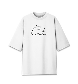 Женская Хлопковая футболка оверсайз Коты