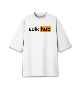 Женская Хлопковая футболка оверсайз Edik | Hub