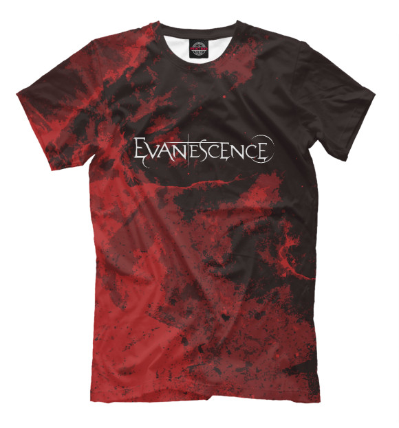 Футболка Evanescence бордовая текстура для мальчиков 