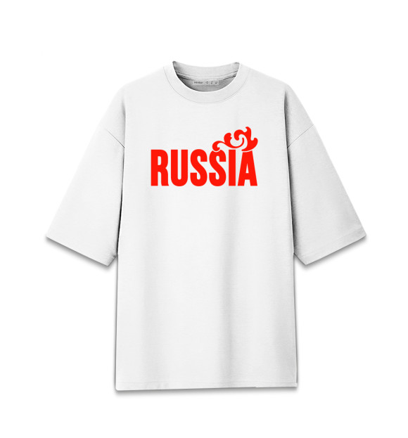 Мужская Хлопковая футболка оверсайз Russia