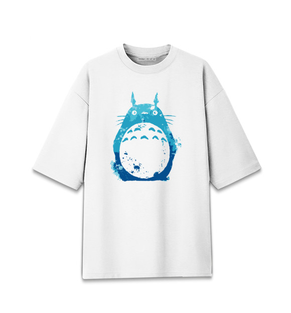Женская Хлопковая футболка оверсайз Blue Totoro