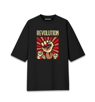 Женская Хлопковая футболка оверсайз Революция
