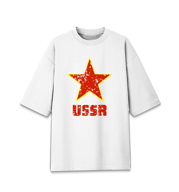 Женская Хлопковая футболка оверсайз USSR