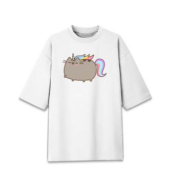 Хлопковая футболка оверсайз Pusheen Happy Unicorn