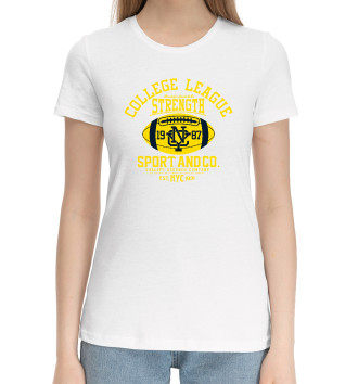 Женская Хлопковая футболка College sport