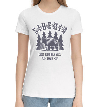 Женская Хлопковая футболка Сибирь