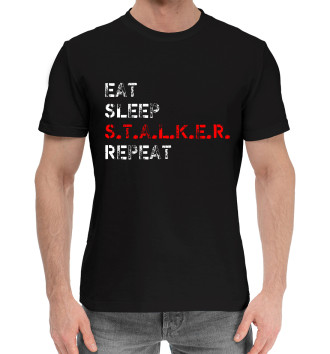 Мужская Хлопковая футболка Eat Sleep S.T.A.L.K.E.R.