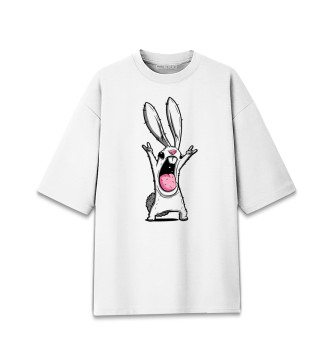 Женская Хлопковая футболка оверсайз Кролик Рок