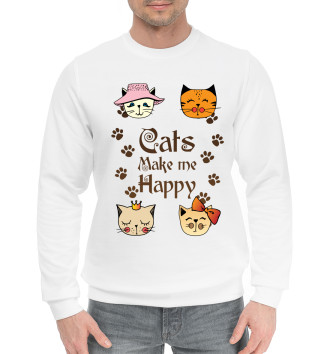 Хлопковый свитшот Cats Make me Happy