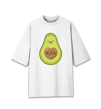 Женская Хлопковая футболка оверсайз Авокадо