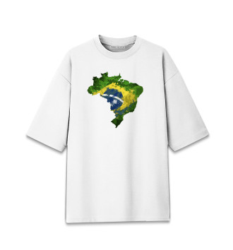 Хлопковая футболка оверсайз Brasil