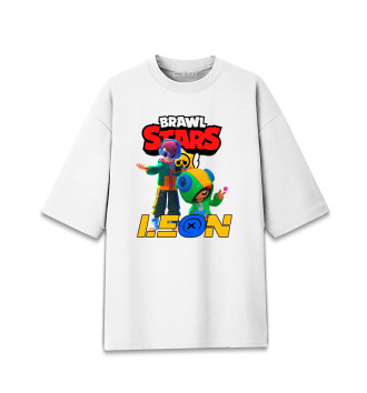Мужская Хлопковая футболка оверсайз BRAWL STARS LEON.