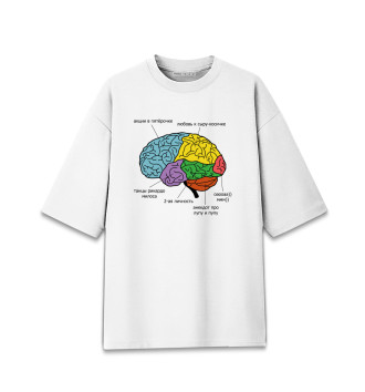 Женская Хлопковая футболка оверсайз Строение мозга