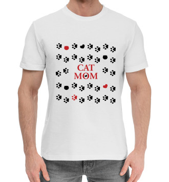 Хлопковая футболка Cat mom
