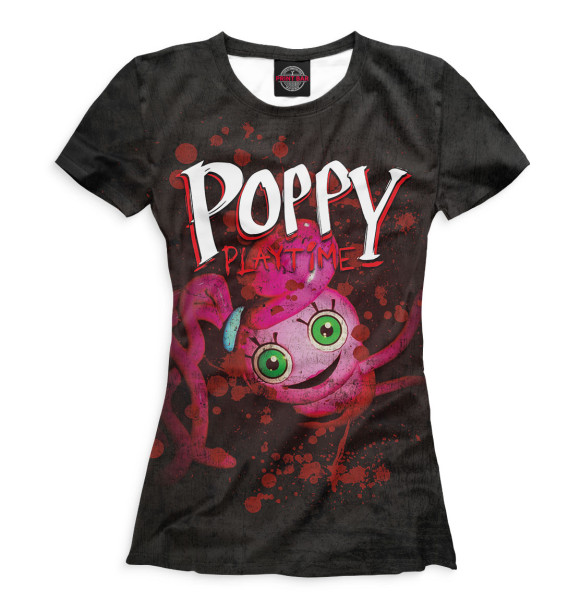 Футболка Poppy Playtime чёрно-розовая для девочек 