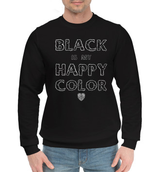 Хлопковый свитшот Black is my happy color