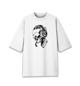 Мужская Хлопковая футболка оверсайз Cool skull