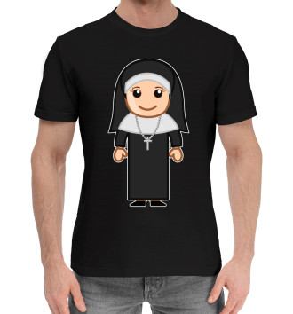 Мужская Хлопковая футболка Монашка
