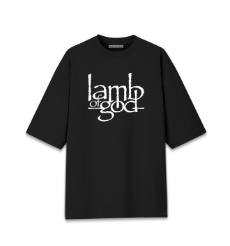 Мужская Хлопковая футболка оверсайз Lamb of god
