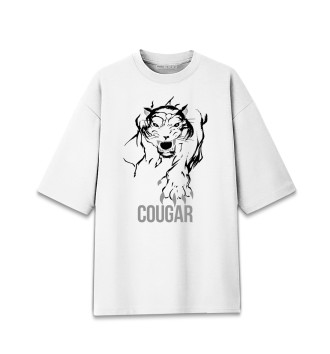 Женская Хлопковая футболка оверсайз Пума на охоте