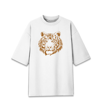 Мужская Хлопковая футболка оверсайз Retro Tiger