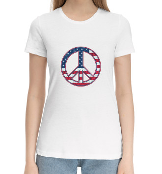 Женская Хлопковая футболка Peace USA