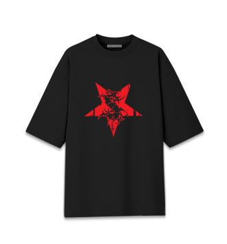 Женская Хлопковая футболка оверсайз Sepultura: star