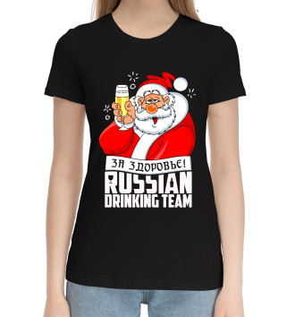 Хлопковая футболка Прикольный Дед Мороз (4.2)