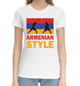 Женская Хлопковая футболка Армянский стиль