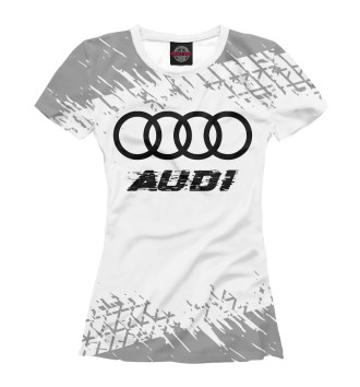 Женская Футболка Audi Speed Tires Logo